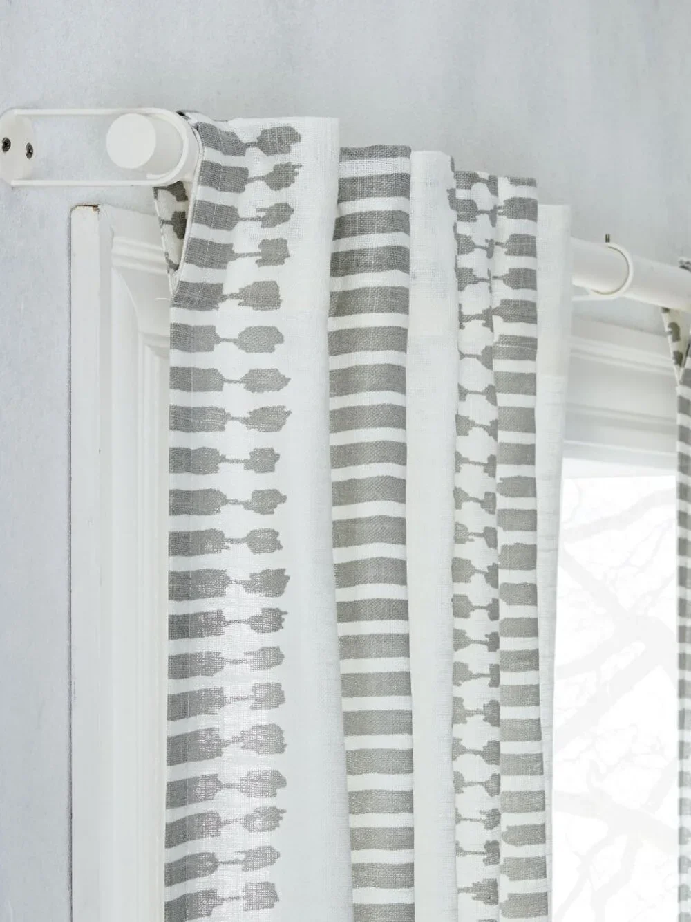 West Elm Modern Striped Ikat Curtain Set